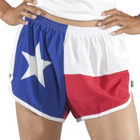 WOMENS 1.5" INSEAM ULTRA RUNNING SHORTS- TEXAS FLAG