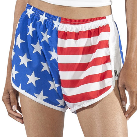 Women's American Flag 1" Elite Split Shorts