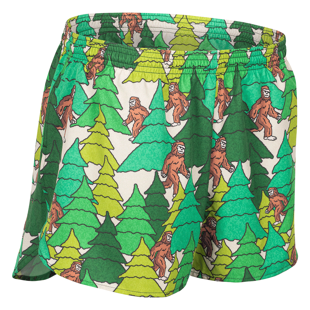 Black Bigfoot Pattern Print Men's Shorts