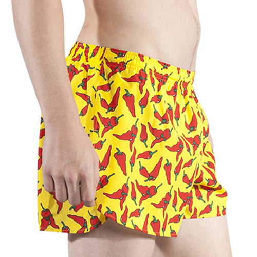 Men's Yellow Chili Pepper 3" Half Split Shorts