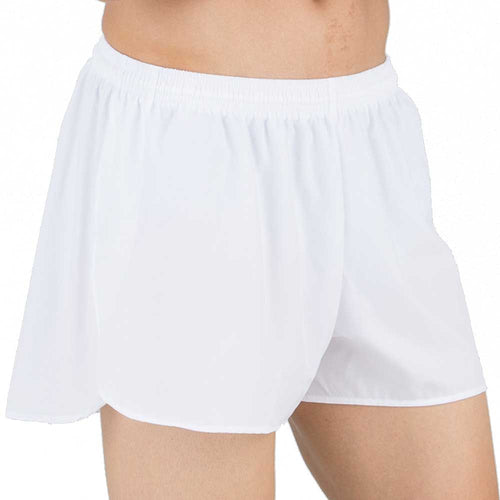 Men's White 3" Half Split Shorts