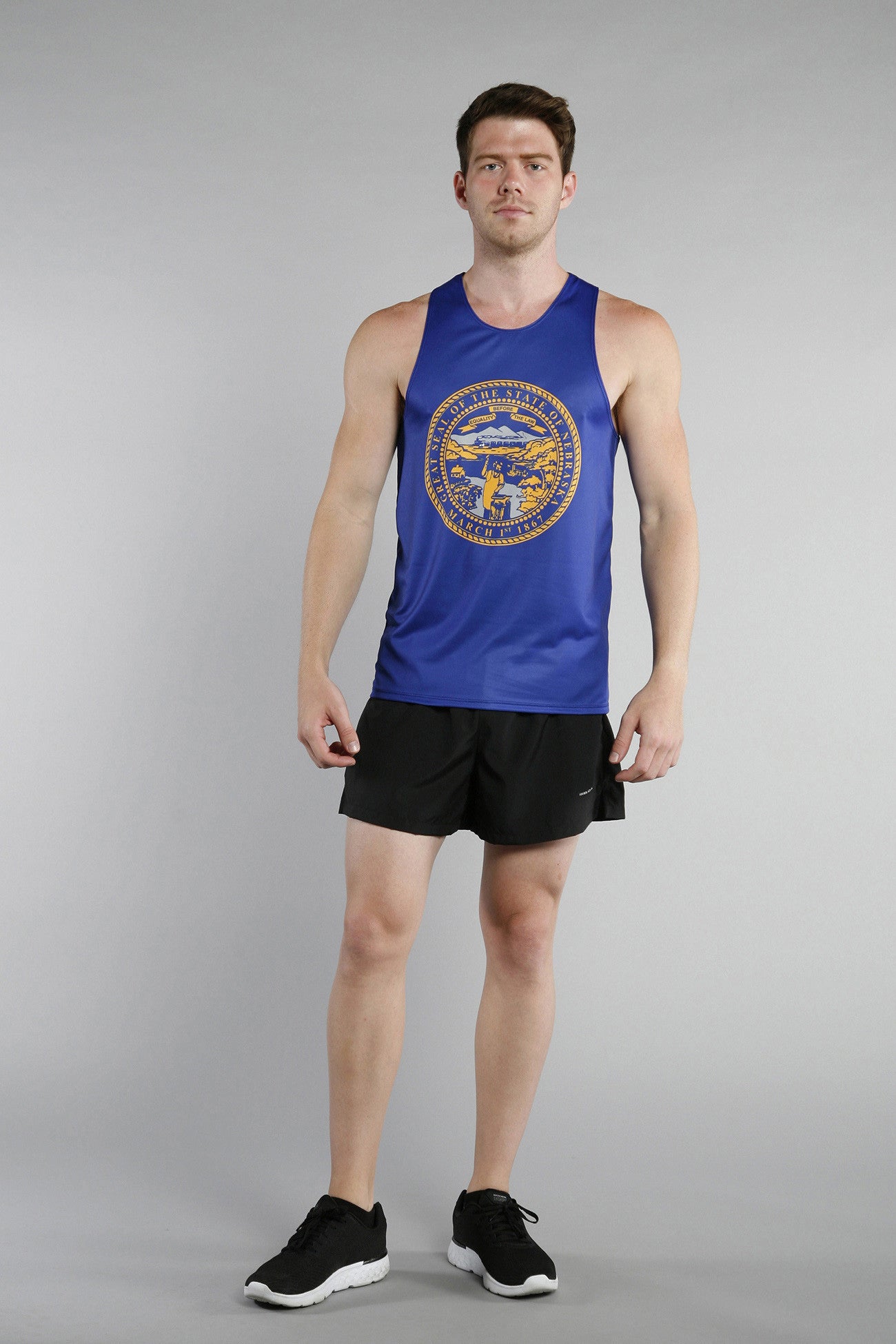 MEN'S PRINTED SINGLET- NEBRASKA - BOAUSA