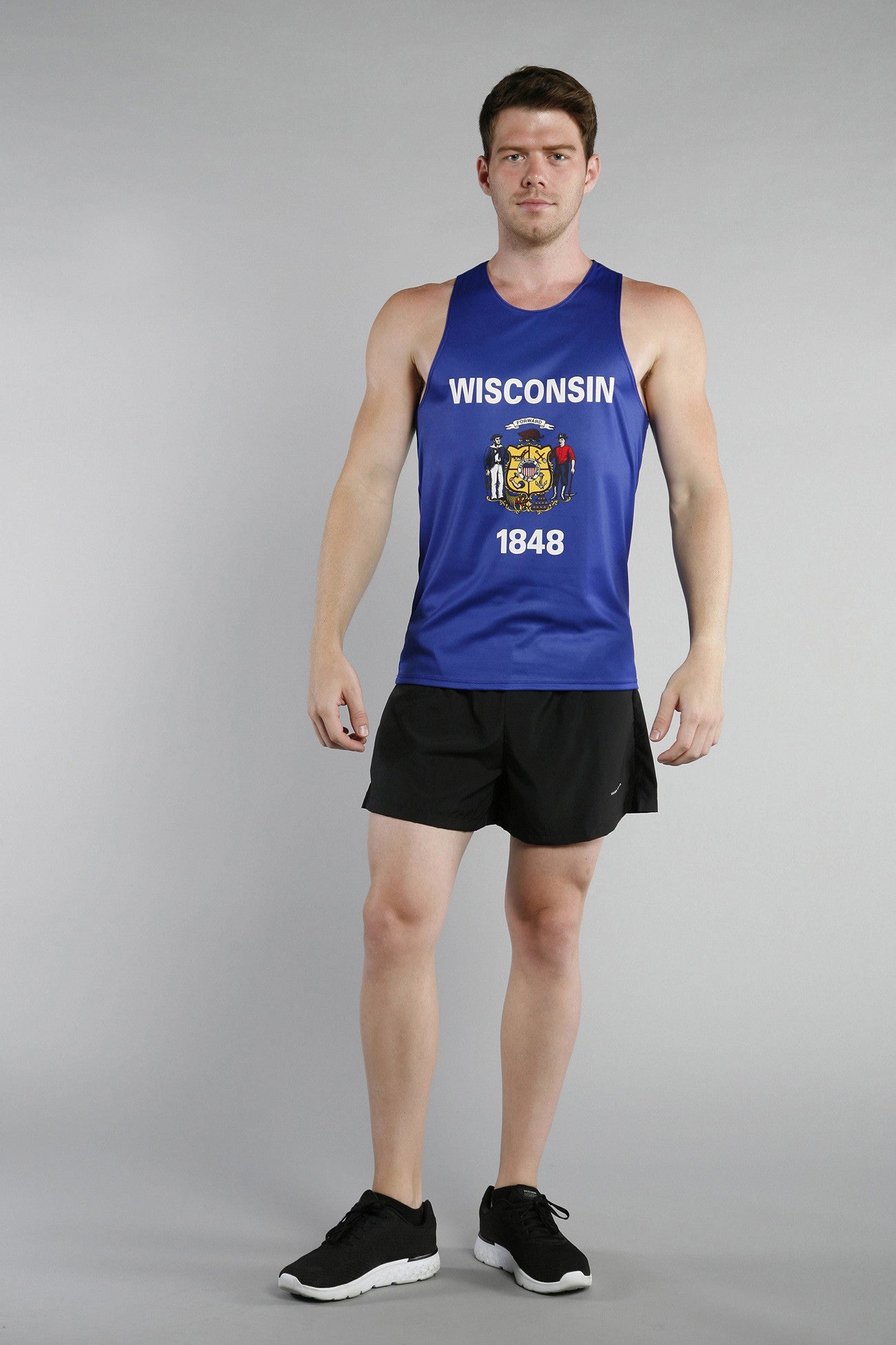 MEN'S PRINTED SINGLET- WISCONSIN - BOAUSA