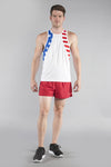 MEN'S PATRIOT PRINT SINGLET- US FLAG - BOAUSA