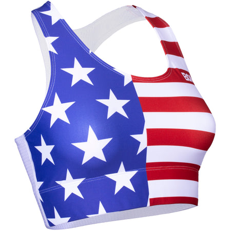 Women's 1" Elite Split Shorts- AMERICAN FLAG